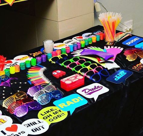 70s And 80s Theme Party, Retro Party Ideas 80s Theme, Mtv Spring Break Party Theme, 90s Retro Party Decorations, 80s And 90s Birthday Party Ideas, 80s Retro Party Decorations, 40 Birthday 80s Theme, 90s Party Food Signs, 80s Party For Men