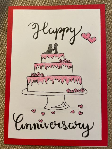 Happy Anniversary Card Ideas For Parents, Anniversary Card Ideas For Parents Diy, Happy Anniversary Drawings, Anniversary Cards For Parents Handmade, Anniversary Card Ideas For Parents, Happy Anniversary Cards Diy, Diy Anniversary Cards For Parents, Anniversary Cards For Parents, Anniversary Drawings