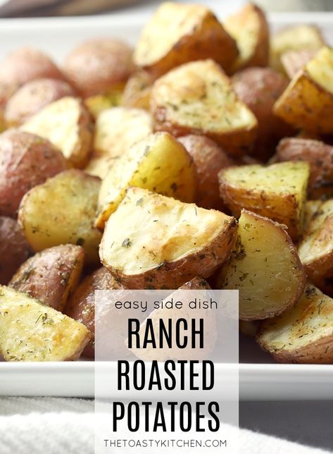 Red Skin Potatoes Recipe, Ranch Roasted Potatoes, Roasted Ranch Potatoes, Side Foods, Ranch Potato Recipes, Oven Roasted Red Potatoes, Vegetable Ideas, Oatmeal Healthy, Smoked Recipes