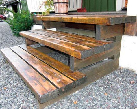 I teach wood working. I've been a professional woodworker and cabinet maker for more than 30 years. I'll explain step-by-step how to build a professional pie... #beginerwoodworking #woodworkingprojects #woodworkingideas #woodworkingdecorative #projectswoodworking #woodworkingplans #woodworkingtips Pallet Stairs Outdoor, Deck Steps Ideas, Diy Stairs Outdoor, Pallet Stairs, Front Yard Landscaping Pictures, Deck Steps, Wood Steps, Landscaping Front Yard, Outdoor Steps