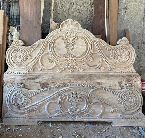 Hand made crafted wooden bed .Best quality at affordable price Order now! Wooden Box Bed Design, Royal Beds, Wooden Cupboard Design, Furniture Design Table, Royal Bed, Antique Bed, Box Bed Design, Wood Bed Design, Wooden Cupboard