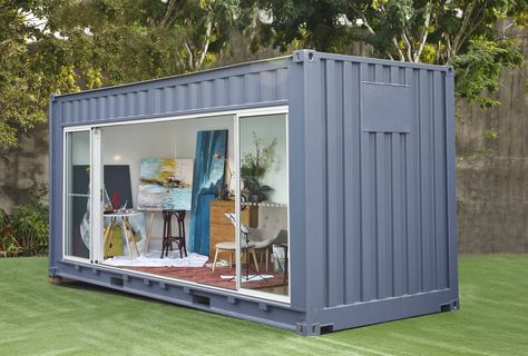 shipping container room Container Studio, Shipping Container Conversions, Shipping Container Office, Shipping Container Architecture, Sea Containers, Container Conversions, Container Office, Backyard Studio, Container Buildings