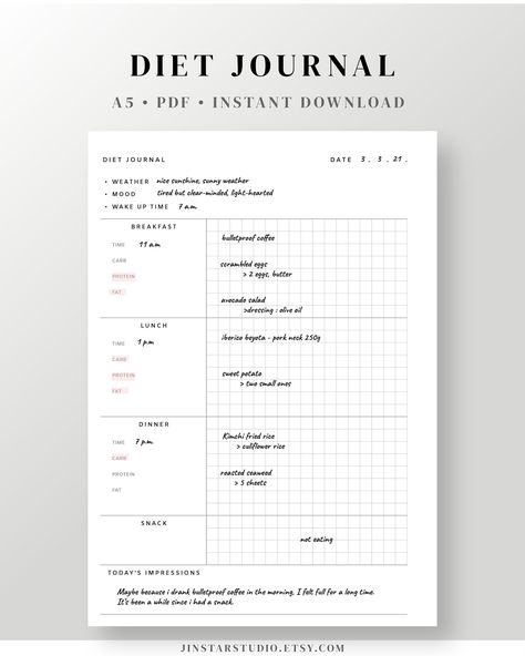 Track your progress on your keto diet with this printable planner! Includes a daily meal planner, food log, and water tracker. Perfect for staying on track and reaching your goals. #ketodiet #ketoplanner #diet_planner Health Printables, A5 Planner Printables, Diet Journal, Meal Planner Printable Free, Daily Meal Planner, Daily Planner Printables Free, A5 Printables, Diet Planner, Planner Printables Free