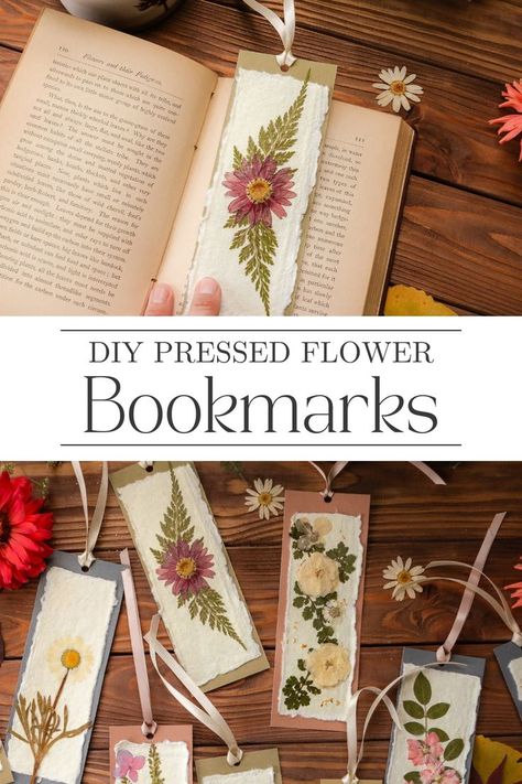 Pressed Flower Bookmarks, Sugar Maple Farmhouse Quick And Easy Diy Crafts, Pressed Flower Craft, Pressed Flower Bookmarks, Flower Bookmarks, Bookmark Craft, Flower Craft, Diy Bookmarks, Sugar Maple, Diy Crafts To Do