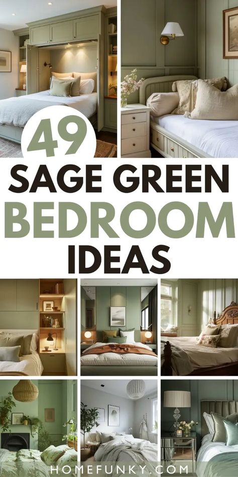 49 Sage Green Bedroom Ideas for A Whispering Oasis Green Bedroom Colors, Sage Green Bedroom Ideas, Light Green Bedrooms, Olive Green Bedrooms, Sage Bedroom, Green Bedroom Walls, Green Bedroom Design, Green Bedroom Ideas, Green Wall Color