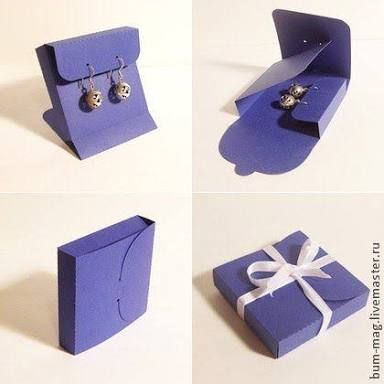 Diy Earrings Box, Jewelry Packaging Diy, Jewerly Boxes, Packaging Diy, Diy Jewelry Display, Earring Box, Packing Jewelry, Diy Gift Wrapping, Diy Gift Box