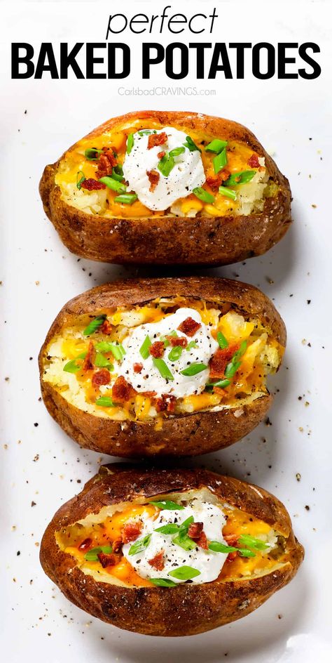 Oven Baked Potato Back Potatoes Recipes, Seasoned Baked Potatoes In The Oven, Baked Potatoes In Oven No Foil, Best Way To Make Baked Potatoes, How To Cook Baked Potatoes, The Perfect Baked Potato, Restaurant Baked Potatoes In The Oven, Cooking Baked Potatoes In Oven, Fast Baked Potatoes In The Oven