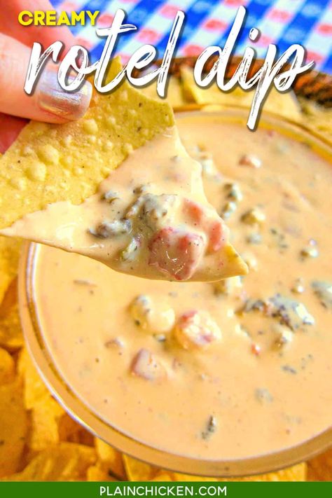 Rotel Queso, Rotel Cheese, Rotel Cheese Dip, Rotel Recipes, Rotel Dip, Sausage Dip, Cheese Dip Recipes, Plain Chicken, Velveeta Cheese