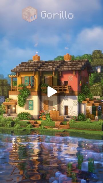 Ideas For Minecraft To Build, Minecraft Spanish Build, Tuscan Minecraft, Spanish Minecraft House, Minecraft Mediterranean Village, Italian Village Minecraft, Minecraft Spanish Villa, Minecraft Two Player House, Minecraft Mediterranean House