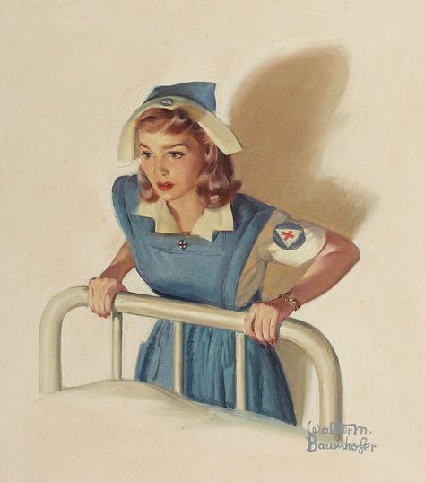 A vintage Red Cross nurse - by Walter Martin Baumhofer. #nurses Red Cross Nurse, Red Cross, A Woman, Red