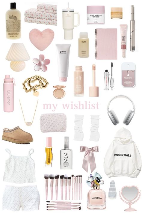 Christmas Wishlist For Teens, Wishlist Pink, Xmas List Ideas, Girly Christmas Gifts, Pink Lifestyle, Cute Lazy Day Outfits, Girly Gifts, Pink Girly Things, Care Kit