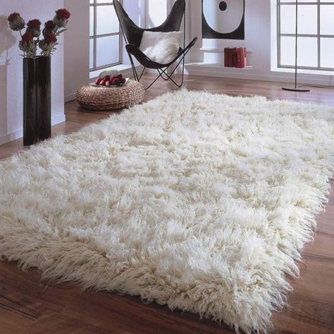 Big Fluffy Rugs Living Rooms, Vollerslev Rug, Fuzzy Area Rug, Therapy Decor, Fur Rugs, Flokati Rug, House Vibes, Bath Tubs, Deck Designs