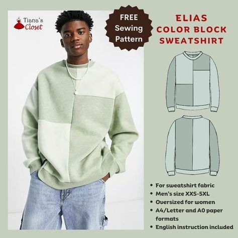 Free Men’s Sewing Patterns, Mens Free Sewing Patterns, Sewing Patterns Sweater, Men’s Shirt Sewing Pattern, Camp Shirt Sewing Pattern, Unisex Sewing Patterns, Men Sewing Projects, Mens Sewing Projects, Male Sewing Patterns