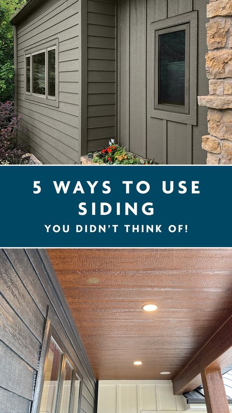 Whether you're remodeling or building a forever home, your final exterior design choices make an impact. The color of your siding is important, but the way the siding is used tells an overall story and can significantly increase curb appeal. Check out Diamond Kote's blog for five unique exterior design ideas to make your home stand out. Different Siding Ideas Exterior, Home Siding Design, Farmhouse Exterior Siding Ideas, Hardy Siding Exterior, Updating Siding Exterior House, Siding Update Before And After, Siding Types Exterior, Outside Siding Ideas, Ranch Home Siding Ideas