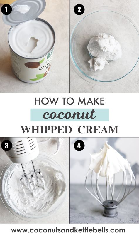 Diy Coconut Whipped Cream, Coconut Whip Cream Recipe, Coconut Whipped Topping, Homemade Coconut Whipped Cream, Coconut Milk Whipped Cream Recipe, Coconut Crepes Recipe, Coco Whip Recipes, How To Make Coconut Whipped Cream, Whipped Coconut Frosting