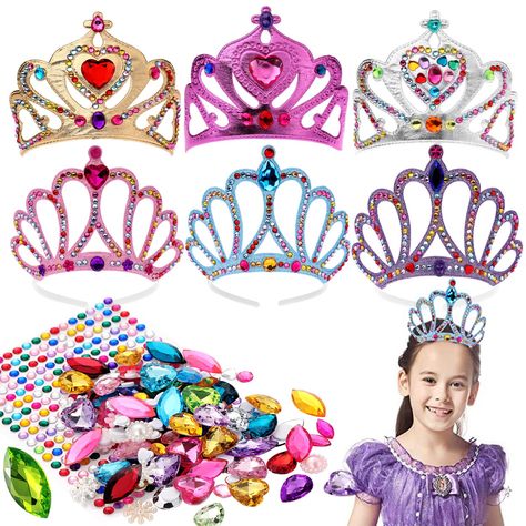 Jewel Stickers, Kids Tiara, Crown Craft, Diy Tiara, Party Favors For Kids, Headband Crafts, Crown For Kids, Crown Crafts, Princess Party Favors