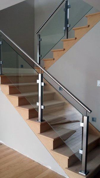 Top 70 Best Basement Stairs Ideas - Staircase Designs Balustrade Staircase, Glass Stairs Design, Reling Design, Staircase Glass, Glass Staircase Railing, Steel Stairs Design, Steel Stair Railing, Glass Railing Stairs, Vstupná Hala