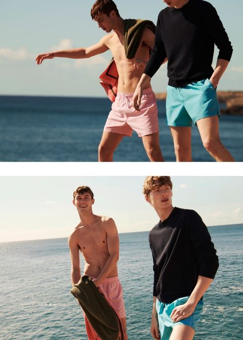 Massimo Dutti Men, Quentin De Briey, Resort Wear Fashion, Kit Butler, Modern Swimwear, Swimming Photography, Beach Editorial, Swimwear For Men, Swimsuits Photoshoot