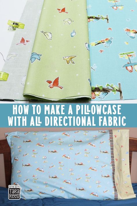 How To Sew A Pillowcase With Directional Fabric Sew A Pillowcase, Burrito Pillowcase, Sewing Projects Free, Custom Pillow Cases, Pillowcase Pattern, French Seam, Riley Blake, Riley Blake Designs, How To Sew