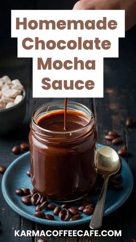 Make your coffee extra special with homemade chocolate mocha sauce. Easy to make and perfect for lattes or iced coffee. Mocha Ice Coffee Recipe, Caffe Mocha Recipe, Dutch Bros White Chocolate Mocha Recipe, Hot Mocha Coffee Recipe, Mocha Syrup For Coffee, Mocha Sauce Recipe, Mocha Coffee Creamer Recipe, Nespresso Drinks, Homemade Mocha Frappe