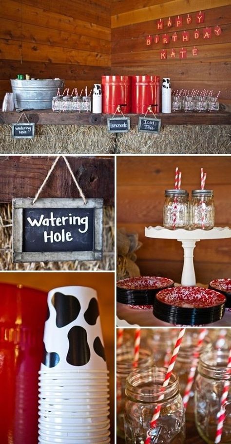 Cow Baby Shower Theme, Cow Birthday Parties, Barnyard Birthday Party, Cow Baby Showers, Wild West Party, Farm Theme Birthday, Farm Baby Shower, Farm Themed Birthday Party, Farm Animals Birthday Party