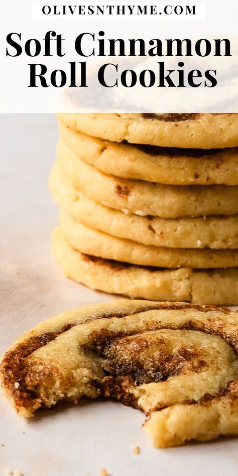 Easy Baking Recipes Cinnamon, Cinnamon Roll Cookies Recipe Easy, Soft Cinnamon Cookies, Cinnamon Bun Cookies Recipe, Cinnamon Roll Oatmeal Cookies, Cinnamon Rolls Mini, Cinnamon Roll Cookies Easy, Cinnamon Bun Cookies, Cinnamon Cream Cheese Cookies