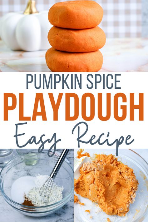 Pumpkin Spice Playdough, Cook Pumpkin, Easy Playdough Recipe, Play Dough Recipe, Diy Pumpkin Spice, Pumpkin Activities, Toddler School, Playdough Recipe, Autumn Activities For Kids