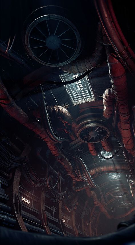 Haunted Spaceship, Scifi Corridor, Scifi Interior, Sci Fi Aesthetic, Spaceship Interior, Sci Fi Environment, Arte Robot, Arte Cyberpunk, Sci Fi Horror