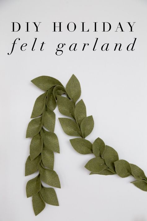 Diy Felt Garland, Garlands Christmas, Diy Garlands, Magnolia Leaf, Garland Diy, Felt Christmas Decorations, Simple Craft, Diy Felt, Felt Garland