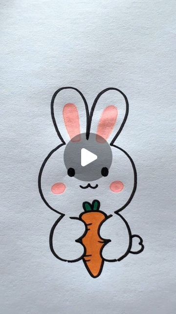 Simple and Easy Drawing Ideas on Instagram: "Magic of 3 .

With these easy to follow instructions learn how to draw a cute rabbit bunny. This is easy drawing.

#draw #drawing #drawingtutorial #reels" Cute Bunny Doodle Simple, Cute Easy Bunny Drawings, Cute Rabbits Drawings, How To Draw A Rabbit Easy, Cute Easy Animal Drawings Step By Step, How To Draw A Cute Bunny, Easy Rabbit Drawing For Kids, Easy Bunny Drawing Simple, Rabbit Simple Drawing