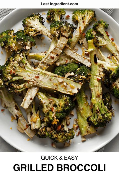 Lemon Grilled Broccoli Vegetables To Grill, Lemon Marinade, Vegetarian Grilling, Grilled Broccoli, Grilling Sides, Summer Cooking, Vegetarian Recipes Easy, Sheet Pan Recipes, Grilled Vegetables