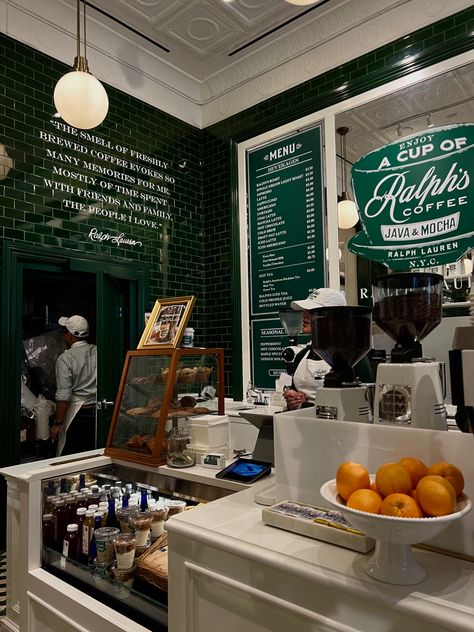 Journalist In New York Aesthetic, Ralph's Coffee New York, Cafe Aesthetic New York, New York Cafe Exterior, Nyc Cafe Interior, Nyc Coffee Aesthetic, New York City Coffee Shops, Coffee Shops Nyc, Working In A Coffee Shop Aesthetic