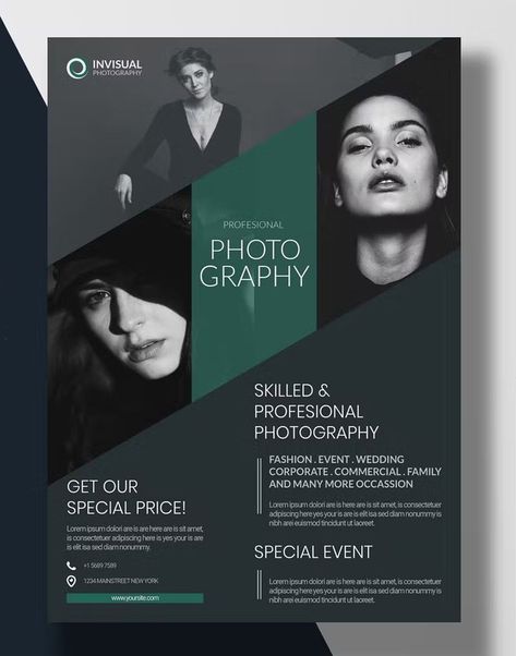 Photography Flyer Template AI, EPS, PSD Template Ideas Layout, Photo Flyer Design, Photography Studio Poster Design, Photography Advertisement, Photoshop Flyer Design, Photographer Advertising Ideas, Photography Advertising Poster, Photography Poster Design, Promotional Flyer Design