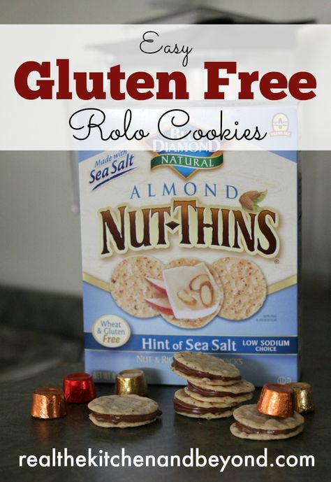 Easy Gluten Free Rolo Cookies Rolo Cookies, Rice Cracker, Easy Gluten Free Desserts, Delicious Gluten Free Recipes, Gluten Free Desserts Recipes, Easy Homemade Recipes, Homemade Snacks, Gluten Free Cakes, Peanut Free