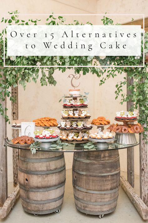 Wedding Ideas Instead Of Cake, Dessert Alternatives Wedding, Grooms Cake Alternative, Cookies Instead Of Wedding Cake, Alternative To Grooms Cake, Alternatives For Wedding Cake, Wedding Non Cake Ideas, Alternatives To A Wedding Cake, Ideas Other Than Wedding Cake