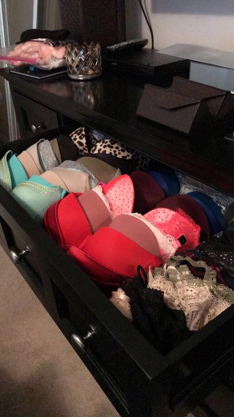 I love organizing my clients under garments drawer. I love making it Victoria Secret like! Easy and appealing access to your everyday lifestyle #closet #closetorganization #closetgoals #style #stylist Panty And Bra Drawer Organization, Victoria Secret Drawers, Under Garments Organization, Under Garments For Women, Bra Organization Ideas, Hello Kitty Appliances, Hospital Room Snapchat Stories, Bra Organization, Bra Storage