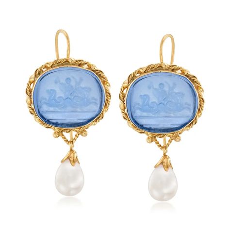 Authentic, Fine Intaglio Jewelry for Every Budget - Susan Said... WHAT?! Intaglio Jewelry, Triple Hoop Earrings, Front Back Earrings, Glass Drop Earrings, Yellow Gold Bangle, Sterling Silver Drop Earrings, Jewelry Essentials, Venetian Glass, Freshwater Cultured Pearls