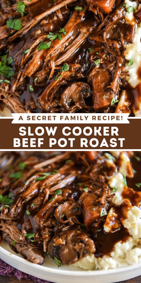 Easy Crockpot Pot Roast, Crockpot Pot Roast, Slow Cooker Pot Roast Recipes, Roast Gravy, Crockpot Roast Recipes, Pot Roast Crock Pot Recipes, Chuck Roast Recipes, Best Pot Roast, Crockpot Healthy