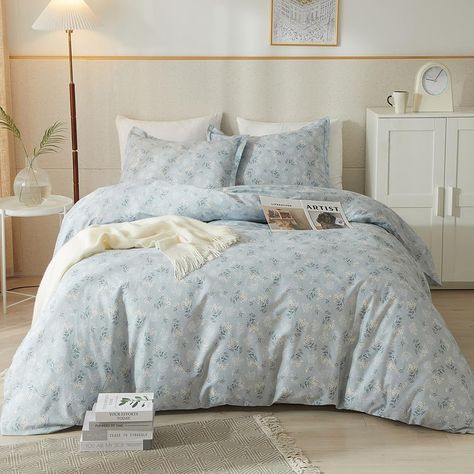 PRICES MAY VARY. ✿ 3 Piece Shabby Chic Bedding Set Twin Come with 1 Floral Duvet Cover (68"x86") and 2 x Pillow Shams (20"x26"),No comforter insert or sheet 【Aesthetic Bedding】:Our Shabby Chic Twin Size Bedding Duvet Cover is designed as a removable cover with cute blue floral branches printing,flower bedding collection for Women,Men,Teens,Boys,Girls,Toddlers,Nursery,Friend,Son,Daughter,Family Great Gifts Idea for Mothers Day,Fathers Day,Christmas,New Year,Birthday,Holiday or Special Days 【Flora Floral Comforter Sets, Blue Bedding Sets, Floral Bedding Sets, Duvet Cover Queen, 100 Cotton Duvet Covers, Floral Comforter, Kids Duvet Cover, King Duvet Cover Sets, Floral Duvet Cover