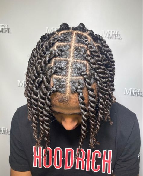 Men’s Hair Twist Styles, Mens Twist Braids, Men Twisted Hairstyles, Rope Two Strand Twist, Loc 2 Strand Twist Styles Men, Two Strand Braids Men, Single Twist Braids Men, Men Long Hairstyles Black Man, Twist With Beads Men