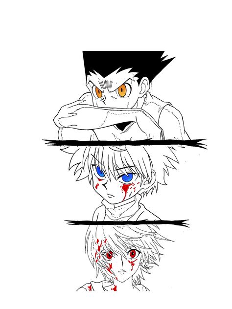 Anime Character Tattoo Design, Hxh Lineart, Killua Tattoo Ideas, Killua Tattoo Design, Hunter X Hunter Tattoo Design, Hunterxhunter Tattoo, Hunter X Hunter Tattoo Ideas, Anime Tattoo Ideas Manga, Hxh Tattoo