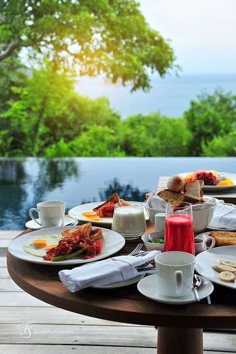 Breakfast in our Ocean Pool Pavilion. Amanoi, Vietnam Table With Food, Breakfast Around The World, Brunch Food, Hotel Breakfast, Breakfast At Tiffanys, Morning Breakfast, Breakfast In Bed, Perfect Breakfast, Best Breakfast