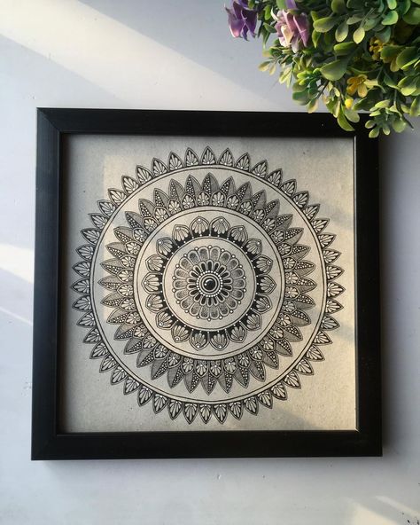 @art_by_rinkal21 on Instagram: “Mandala artwork ✨ Dm to buy this original artwork or for customization orders :) . . #mandala #mandalaart #mandalaartist…” Mandala Frames On Wall, Mandala Art For Wall, Mandala On Canvas, Mandala Frame, Easy Mandala, Easy Mandala Drawing, Mandala Patterns, Mandala Canvas, Mandala Art Therapy