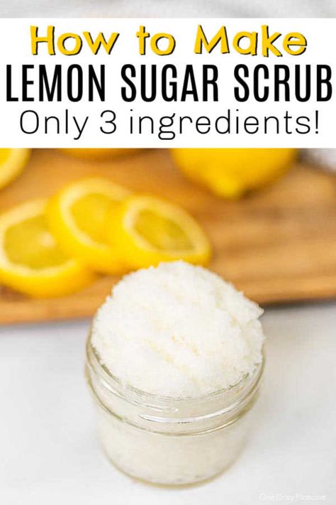 Lemon sugar scrub is all natural and works great. Make this easy sugar scrub with just 3 simple ingredients. DIY lemon sugar scrub smells amazing. 3 Ingredient Body Scrub, Sugar Scrub Homemade Recipe, Lemon Water Health Benefits, Easy Sugar Scrub, Diy Scrubs, Lemon Scrub, Diy Sugar Scrub Recipe, Lipgloss Business, Homemade Goods