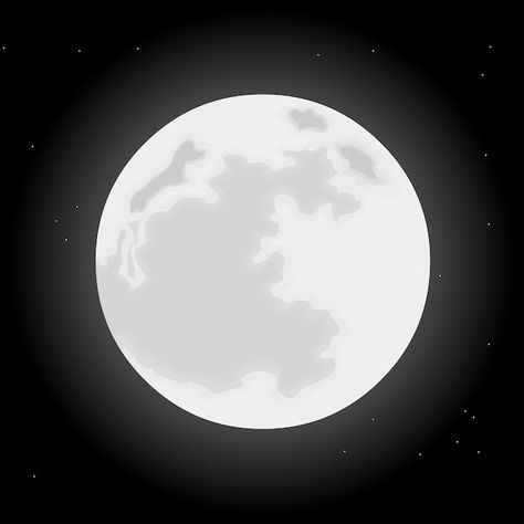 Blue Moon Illustration, Moon Illustrator, Full Moon Drawing, Moon Animated, Moon Animation, Moon Vector Illustration, Moon Outline, Moon Illustrations, Cartoon Moon