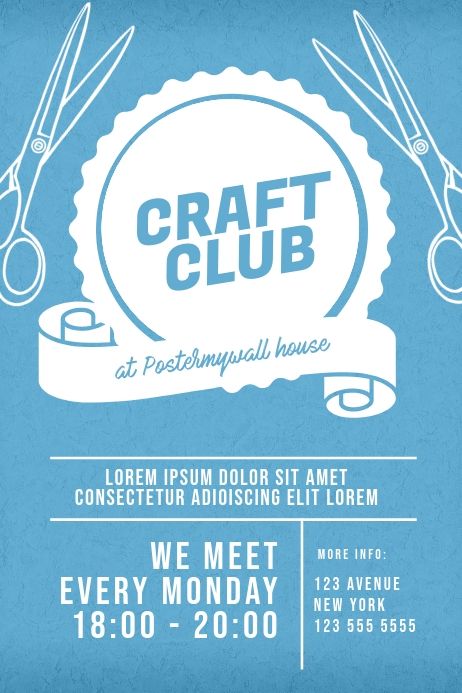 Craft Club Flyer Template | PosterMyWall Join Club Poster, Marketing Club Poster, Knitting Club Poster, School Club Flyers, Join Club Poster Ideas, School Club Flyer Design, University Club Poster, Art Club Poster Ideas, School Club Poster Design