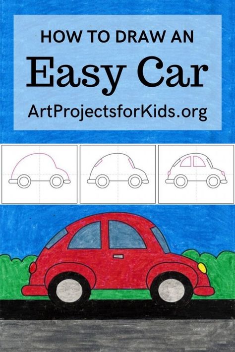 Learn how to draw a car with this easy step by step tutorial. #artprojects #artprojectsforkids #drawing #howtodraw #howtodrawforkids How To Draw A Car, Kindergarten March, Draw A Car, Directed Drawing, Car Drawing, Cars Coloring Pages, Kids Class, School Art Projects, Drawing Projects