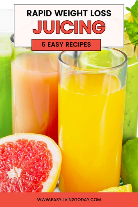 6 Rapid Weight Loss Juicing Recipes: Best Juices for a Cleanse Juice Diet Recipes, Fresh Juice Recipes, Easy Juice Recipes, Healthy Juicer Recipes, Healthy Juice Drinks, Juice Cleanse Recipes, Juicer Recipes, Juice Diet, Healthy Juice Recipes