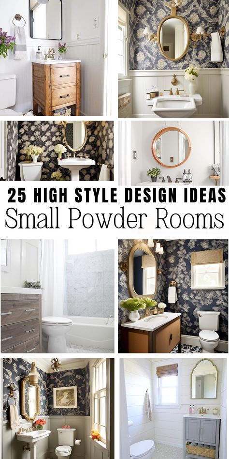 small powder rooms Small Powder Room Lighting, Powder Room Contemporary, Bathroom Ideas Toilet, Beauty Salon Bathroom Ideas, High Ceiling Powder Room, Half Bathroom Ideas Navy, Minimalist Powder Room Ideas, Bathroom Chic, Powder Room Rugs Ideas