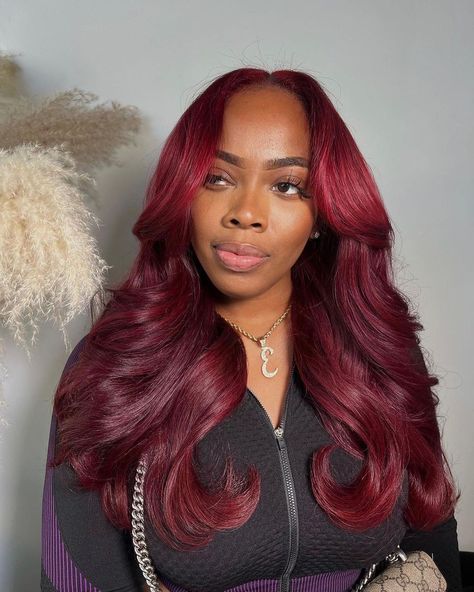 YOOWIGS Burgundy 99j Red Color Royal Film HD Lace 13x6 Lace Frontal Human Hair Wigs Bleached Knots LJ035 Magenta Red Hair, Curly Hair Sew In, Red Weave Hairstyles, Hair Tint, Burgundy Hair, Human Hair Bundles, Red Hair Color, Hair Quality, Lace Frontal Wig